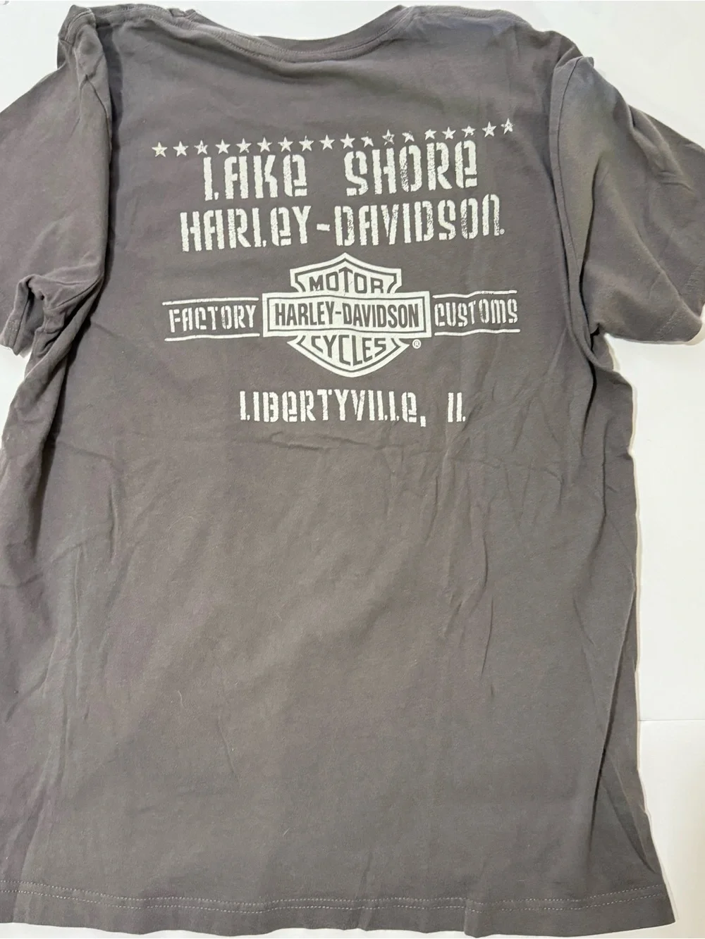 Harley-Davidson Gray Short-Sleeve Tee with Circular Factory Custom‎ Logo